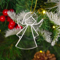Set of 6 Acrylic Angel Christmas Ornament – Cute Holiday Hanging Décor (8cm)