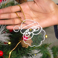 Acrylic Santa Claus Ornament – Premium Christmas Hanging Décor (8 cm, Set of 6)