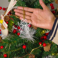 Set of 6 Acrylic Angel Christmas Ornament – Cute Holiday Hanging Décor (8cm)