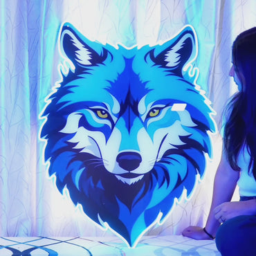 Wolf Neon LED Wall Light – Acrylic Neon Sign | Modern Animal Wall Décor