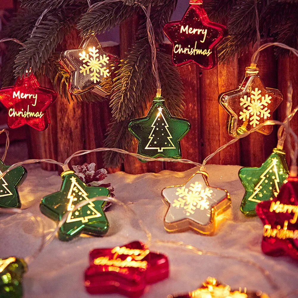 Colorful Christmas Ornament LED Star Lights
