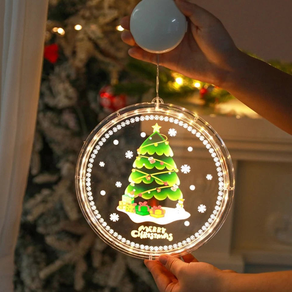 LED Christmas Suction Cup Window Lights – Festive Holiday Lights for Windows, Glass & Smooth Surfaces