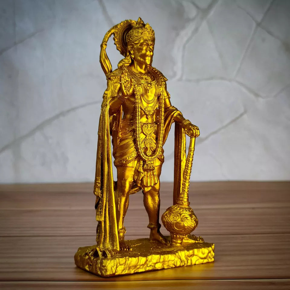 Indian Handicraft Golden Colour Shri Hanuman Idol