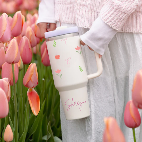 Personalized BlossomBrew™ Tumbler with Straw & Lid