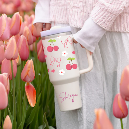 Personalized BerryBow™ Tumbler with Straw & Lid