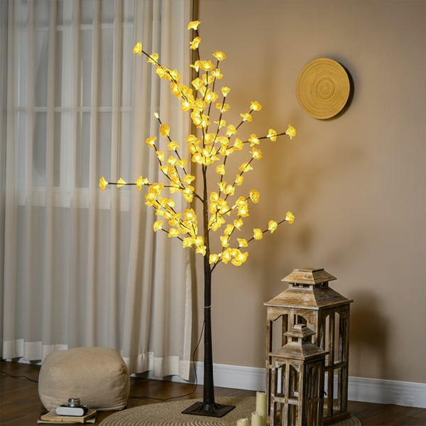 5 Feet White LED Cherry Blossom Tree Light – 120 LED Decorative Standing Lamp