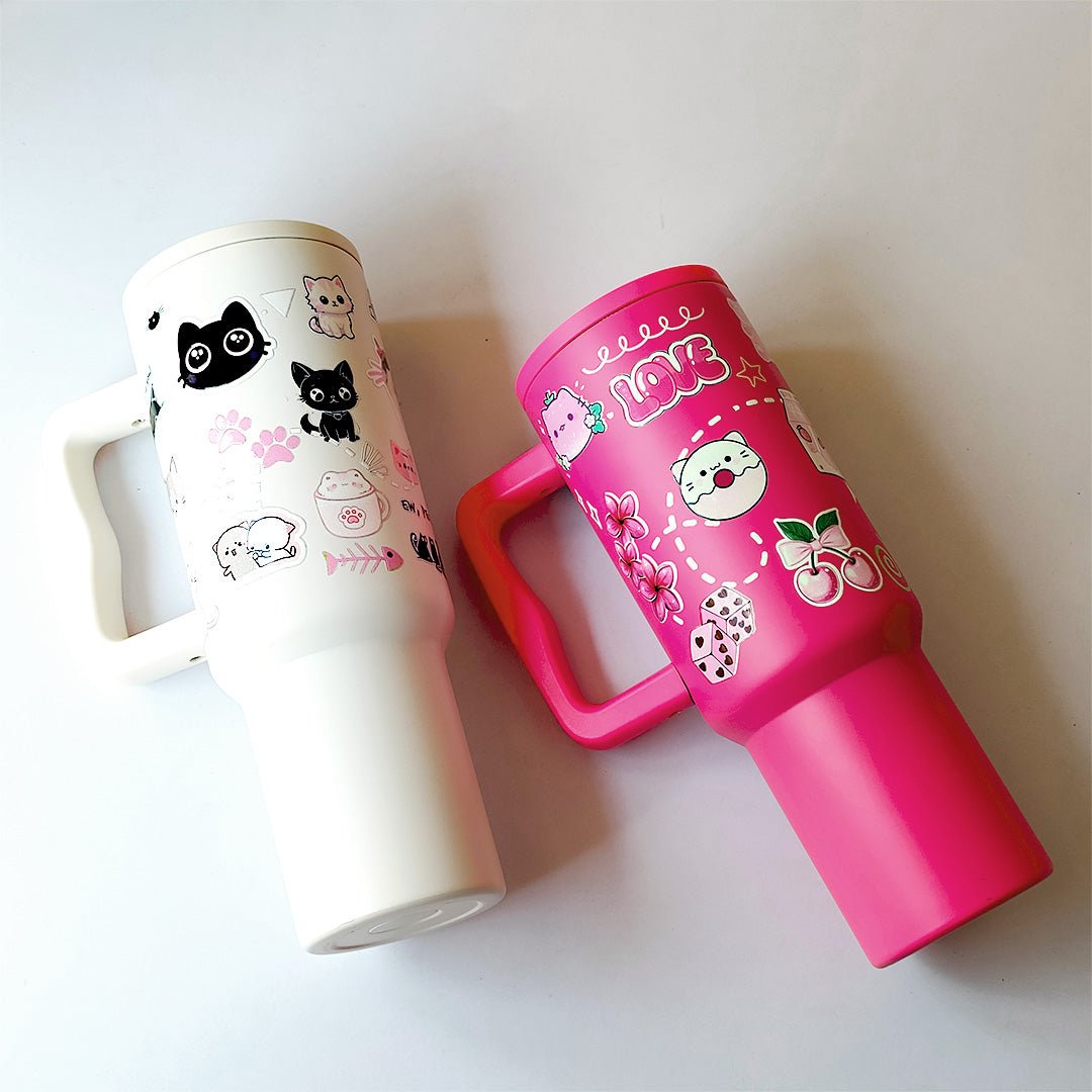 “Hot Pink Love Doodle Tumbler – Leak-Proof & Stylish” - Memories InsitePINK LOVE DOODLE TUMBLER-40 OZ