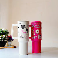 “Hot Pink Love Doodle Tumbler – Leak-Proof & Stylish” - Memories InsitePINK LOVE DOODLE TUMBLER-40 OZ