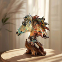 Horse Statue, Horse Lover Horse Art Resin Statue Decorative Home And Office Decorative Ornament For Desktop Bookshelf Wine Cabinet Attract Luck And Fortune-Horse Head A - Memories InsiteHorse Statue