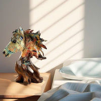 Horse Statue, Horse Lover Horse Art Resin Statue Decorative Home And Office Decorative Ornament For Desktop Bookshelf Wine Cabinet Attract Luck And Fortune-Horse Head A - Memories InsiteHorse Statue