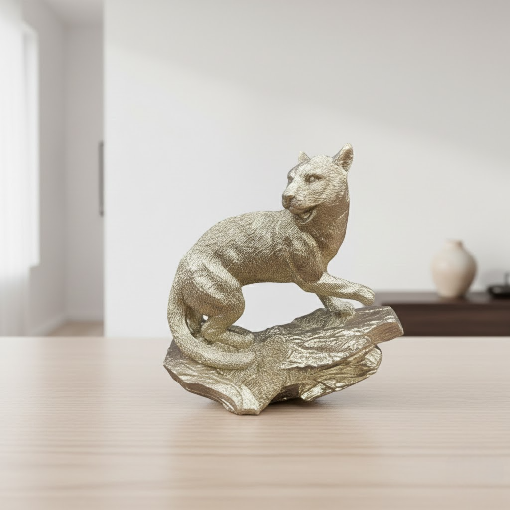 Elegant Golden Leopard Showpiece – Luxury Animal Figurine for Home Décor