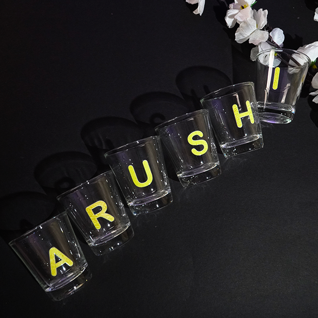 Personalized Alphabet Shot Glass Set – Custom Name Glasses for Gifting & Parties